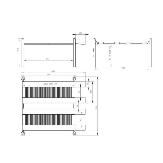 Czterokolumnowy podwójny podnośnik parkingowy Bestlift 445-D2